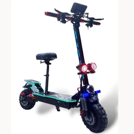 صورة سكوتر كهربائي بمقعد للكبار للطرق الوعرة وإطارات سميكة